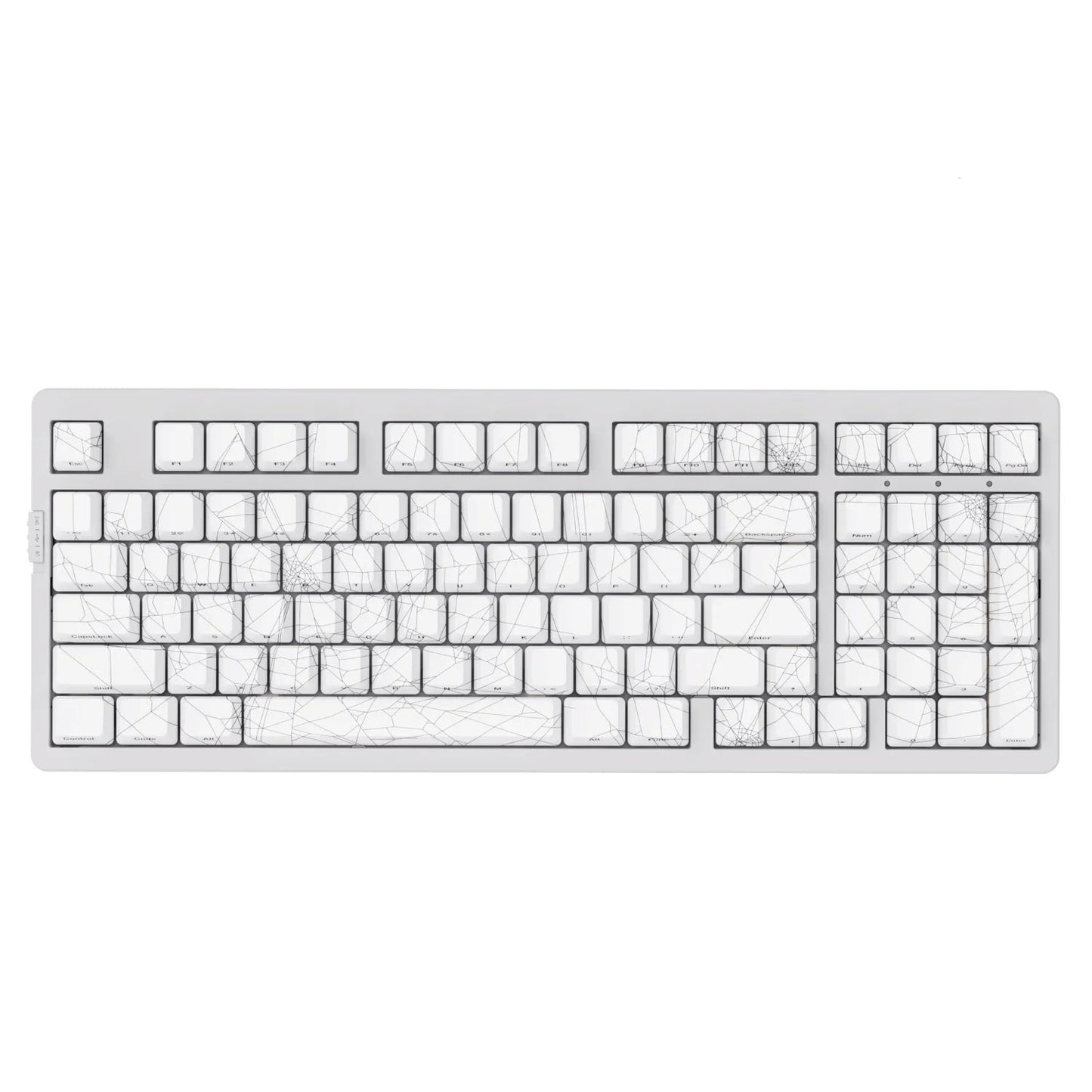 Mechanical keyboard with text 'ZH980 97键机械键盘' on a white background