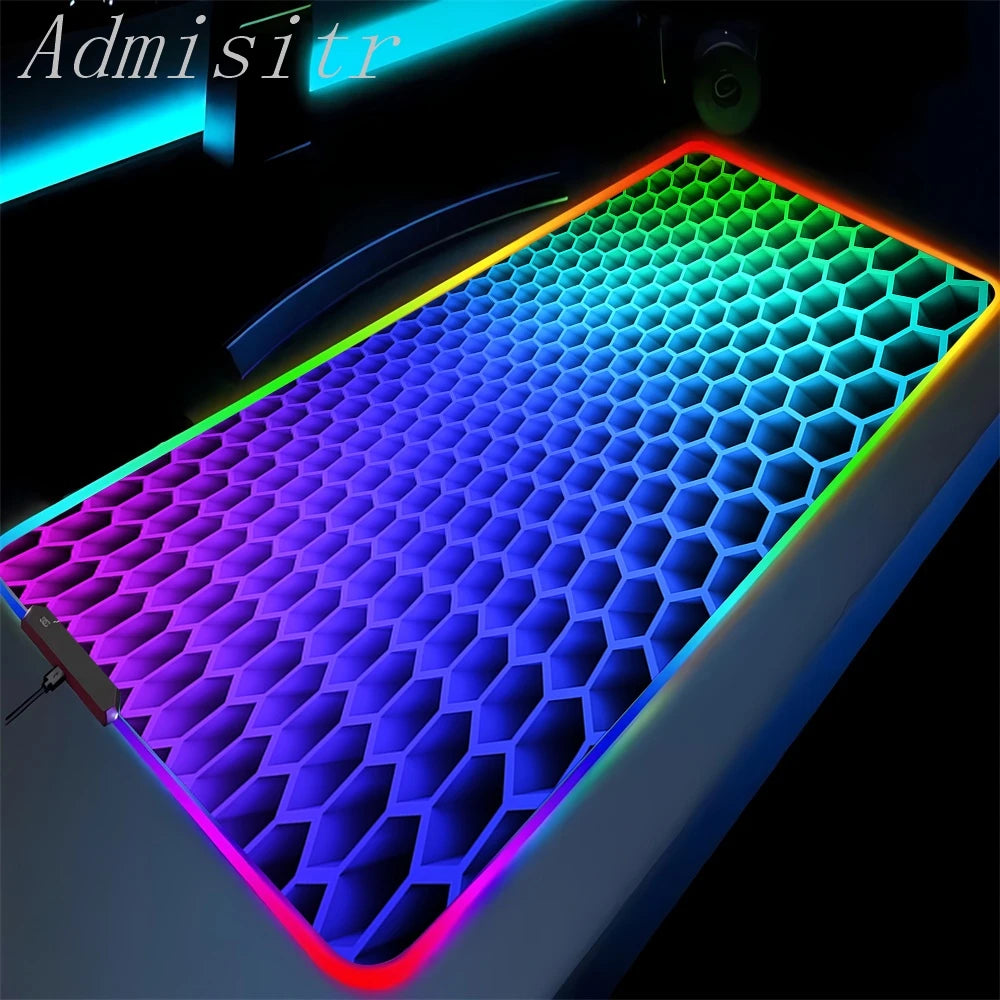 Colorful honeycomb pattern on a surface with 'Admisitr' branding.