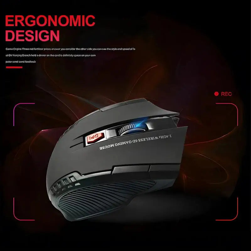 Gaming mouse with ergonomic design on a dark background