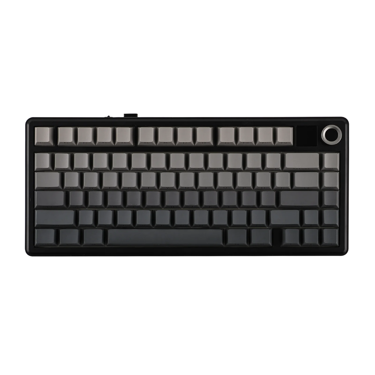 Black mechanical keyboard on a white background
