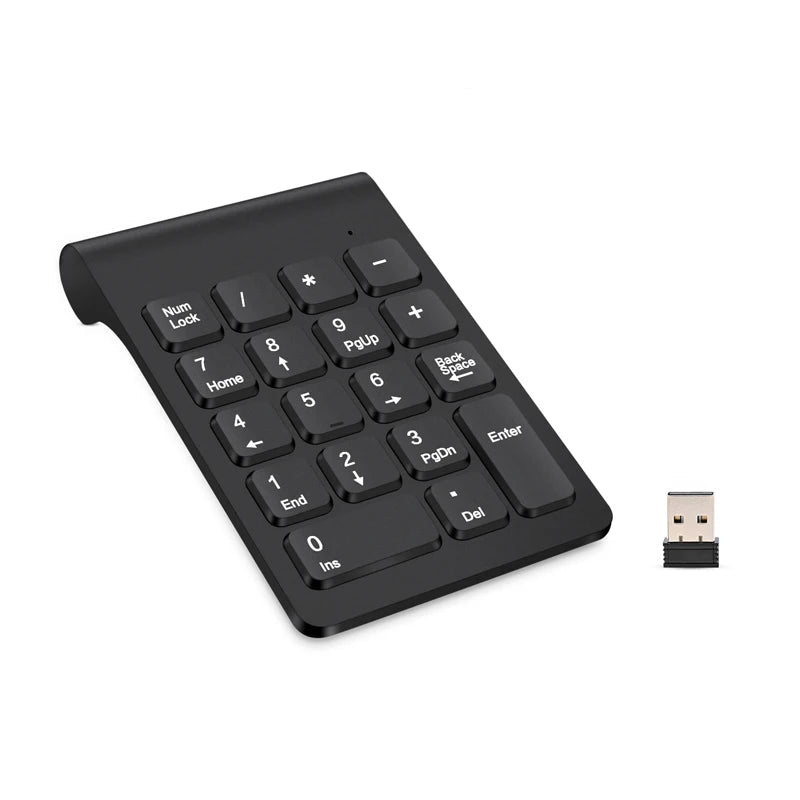 Black digital keypad with wireless receiver on a white background