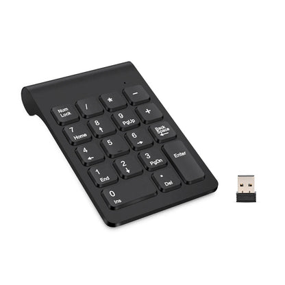 Black digital keypad with wireless receiver on a white background