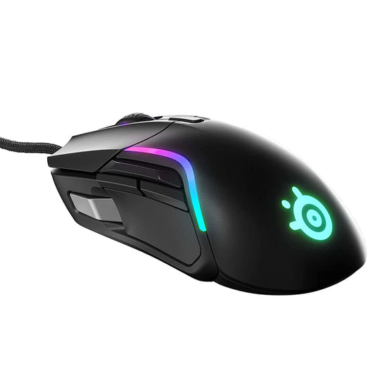 Gaming mouse with RGB lighting on a white background
