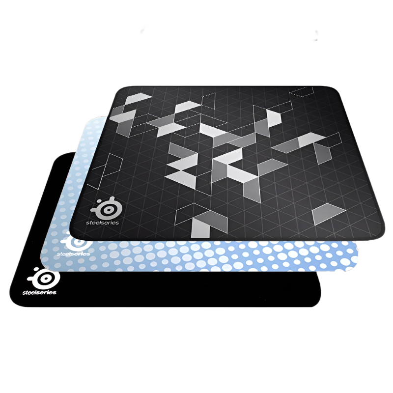 Steelseries QCK Series mouse pad with geometric design on a white background