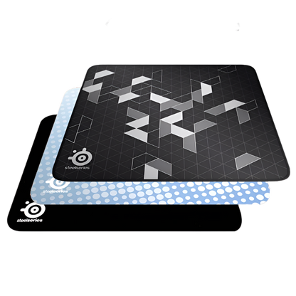 Steelseries QCK Series mouse pad with geometric design on a white background