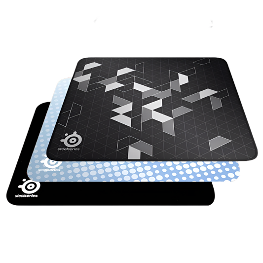 Steelseries QCK Series mouse pad with geometric design on a white background