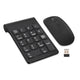 Black digital keypad mouse set with USB receiver on a white background