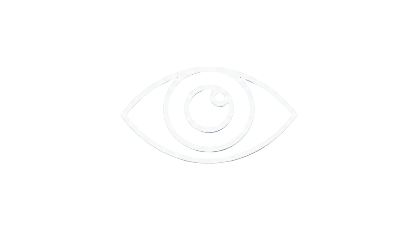 White eye icon on a white background