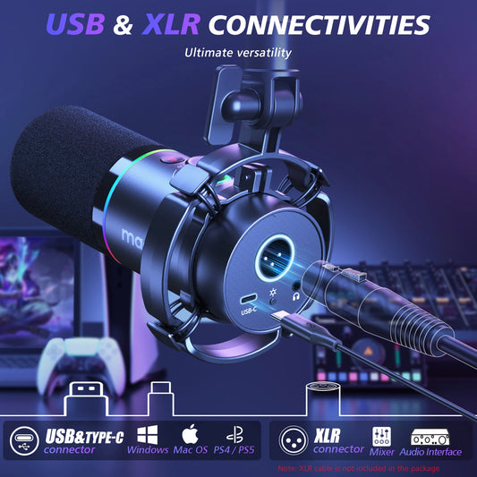 Maono PD200XS Dynamic Mic Dual-Mode Podcast Mic - RGB Nest