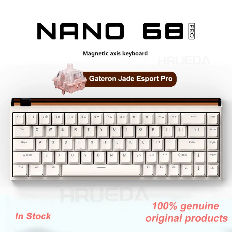 Gateron Jade Esport Pro keyboard with 'NANO 68' branding on a white background