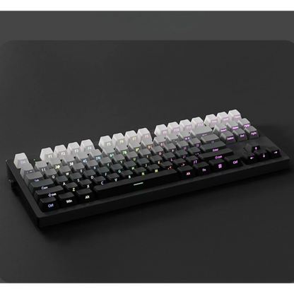 Mechanical keyboard with RGB backlighting on a dark background