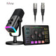 Fifine microphone and control panel with cables on a white background