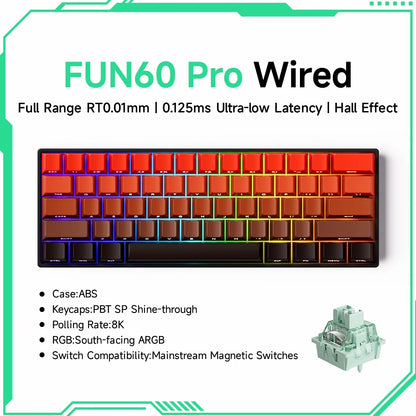 FUN60 Pro Wired keyboard with colorful keycaps on a white background