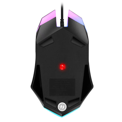 Gaming mouse with RGB lighting on a white background