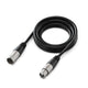 Coiled audio cable with XLR connectors on a white background