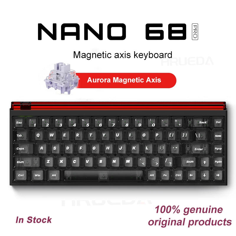 Nano 68 keyboard with Aurora Magnetic Axis on a white background