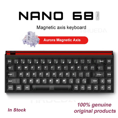 Nano 68 keyboard with Aurora Magnetic Axis on a white background