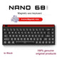 Nano 68 keyboard with Aurora Magnetic Axis on a white background