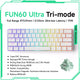 FUN60 Ultra Tri-mode keyboard with colorful keycaps on a white background