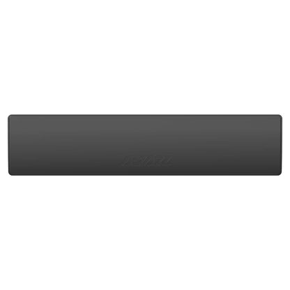 Black keyboard wrist rest on a white background