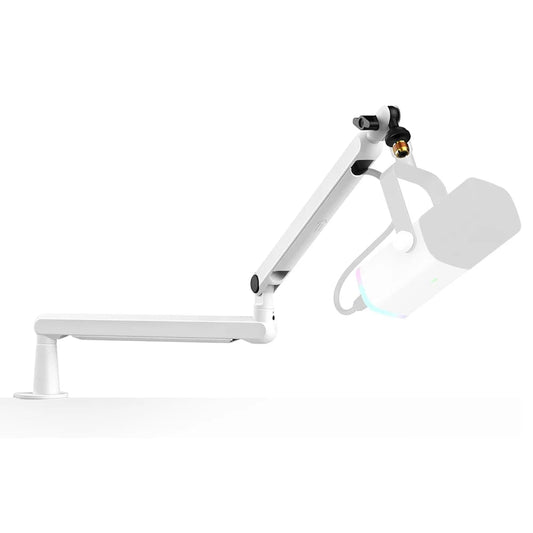White adjustable desk lamp with a flexible arm on a white background, featuring the 'fifine' brand.