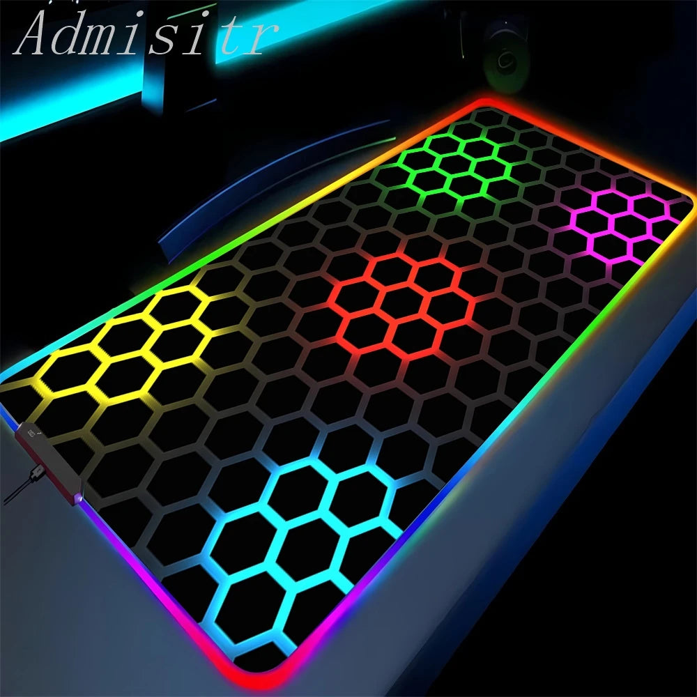 Colorful honeycomb pattern on a dark background with 'Admisitr' branding.