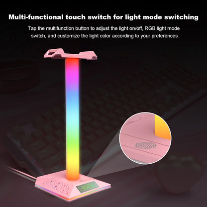 Multifunctional touch switch for light mode switching with RGB lighting on a dark background.