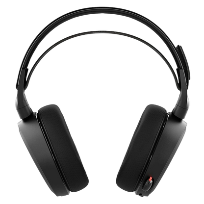 Black headphones on a white background