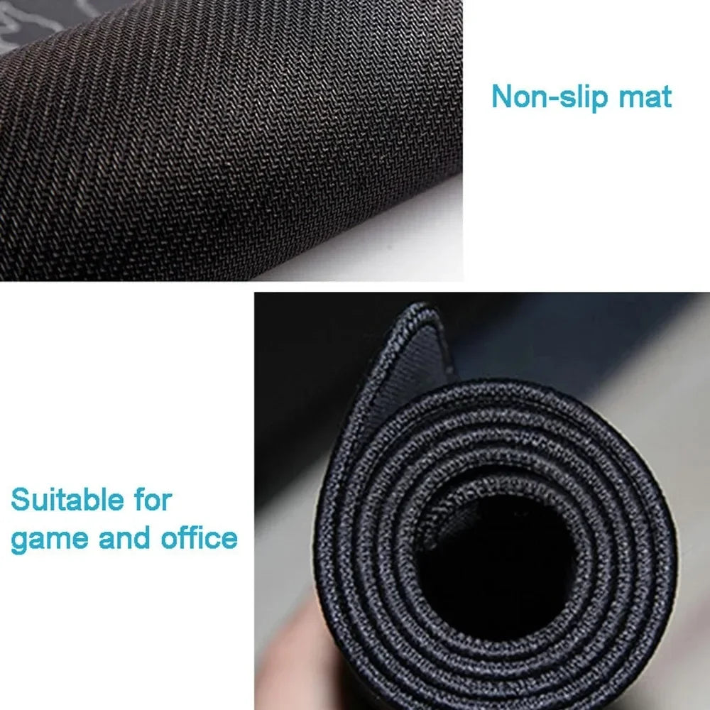 Black non-slip mat with text indicating suitability for game and office use.