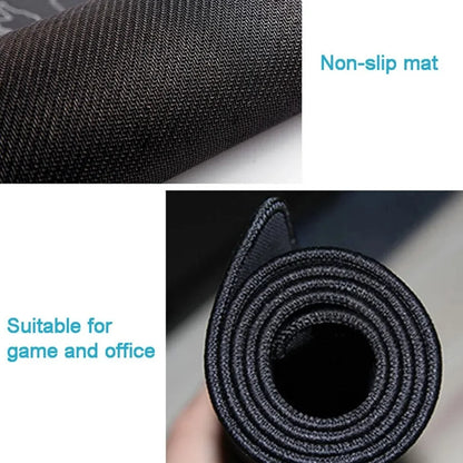 Black non-slip mat with text indicating suitability for game and office use.