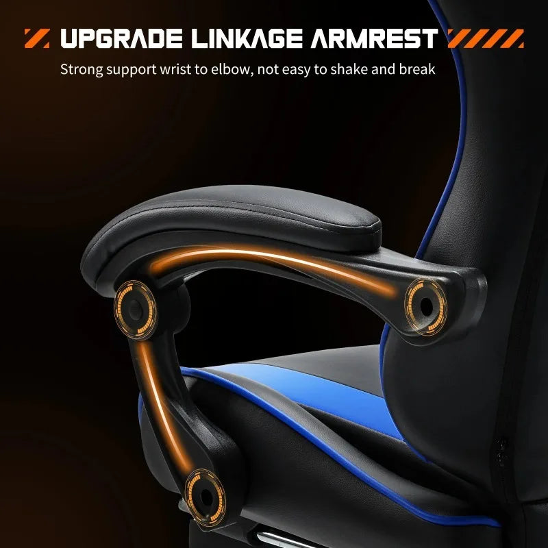 Upgrade linkage armrest with text on a dark background