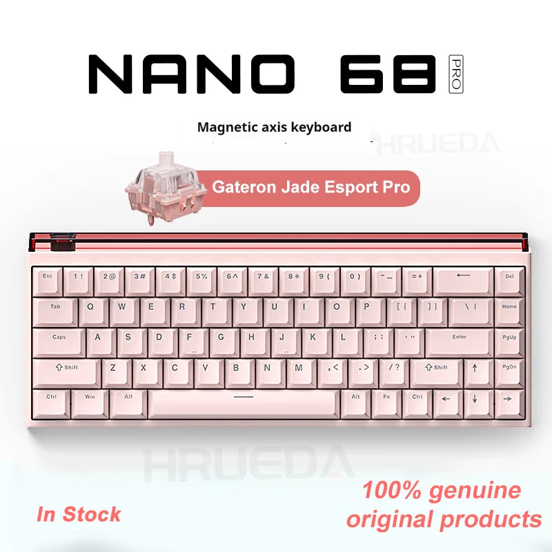 Magnetic axis keyboard with 'NANO 68' branding on a white background