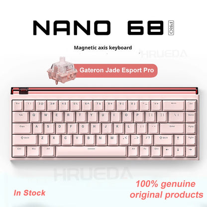 Magnetic axis keyboard with 'NANO 68' branding on a white background