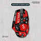 Red and black gaming mouse with 'Volta' branding on a light gray background