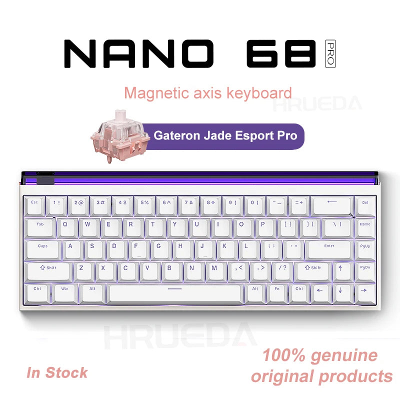 Gateron Jade Esport Pro keyboard with 'NANO 68' branding on a white background