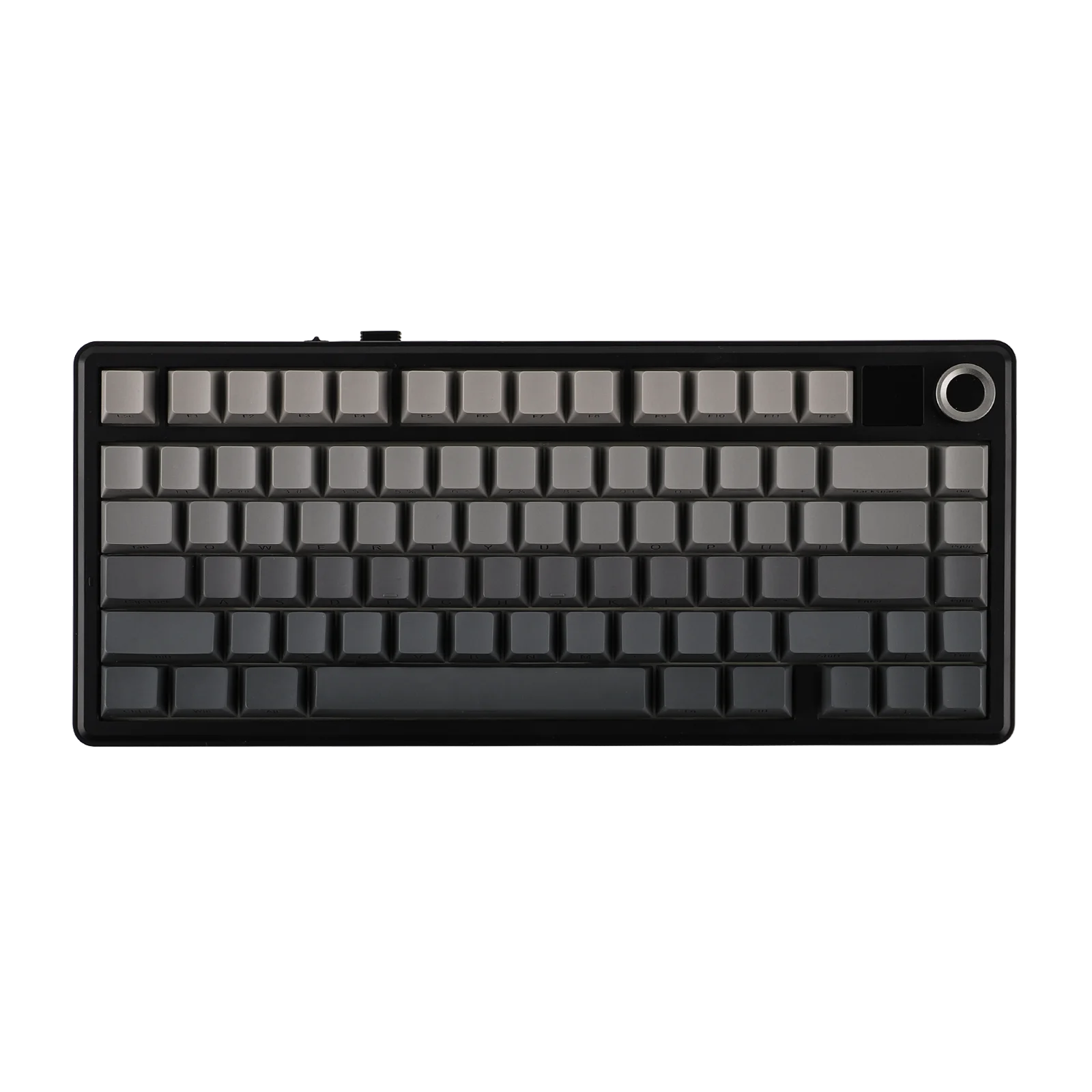 Black mechanical keyboard on a white background