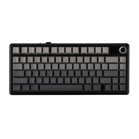 Black mechanical keyboard on a white background