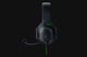 Black gaming headset with microphone on a black background