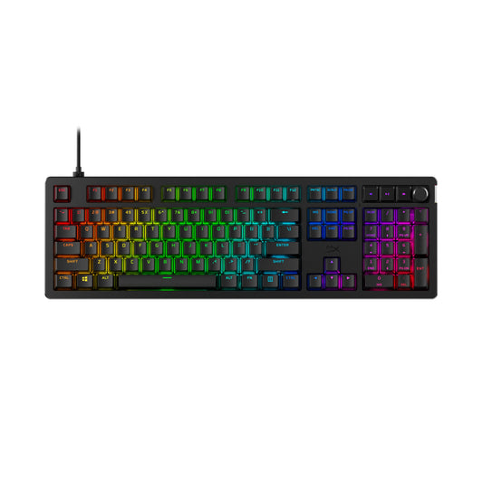 Gaming keyboard with RGB backlighting on a white background