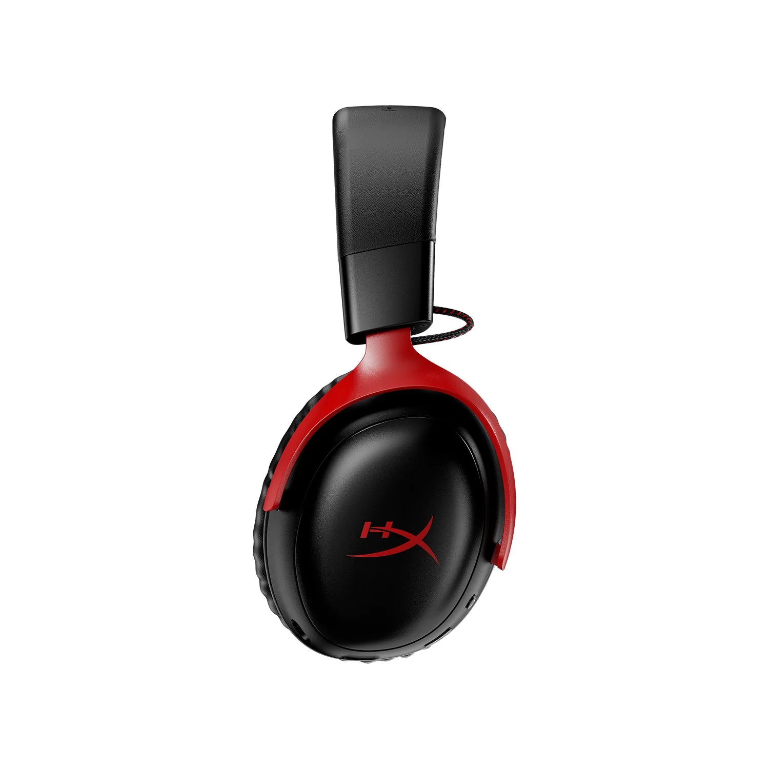 Black and red gaming headset with HyperX logo on a white background