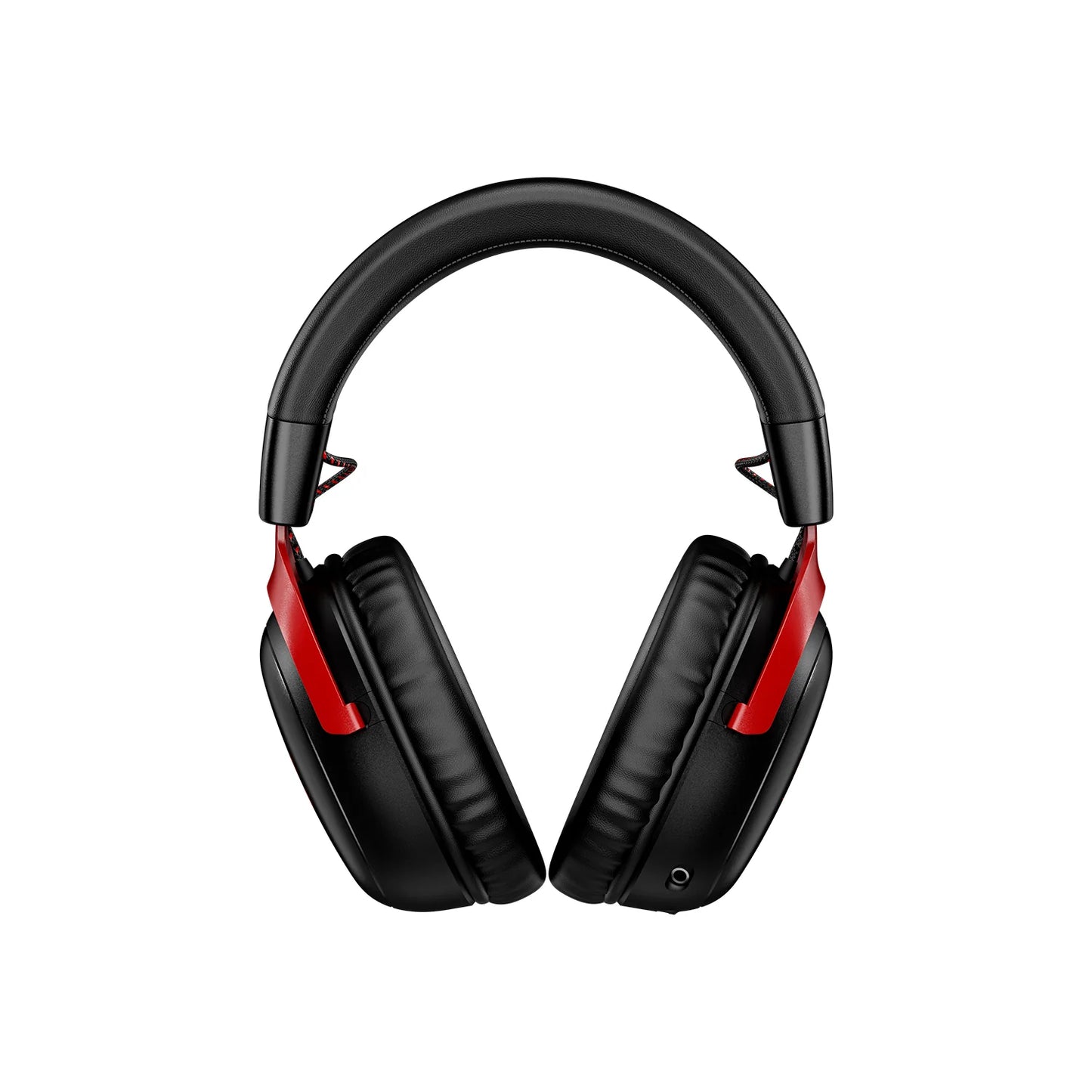 Black and red gaming headset on a white background