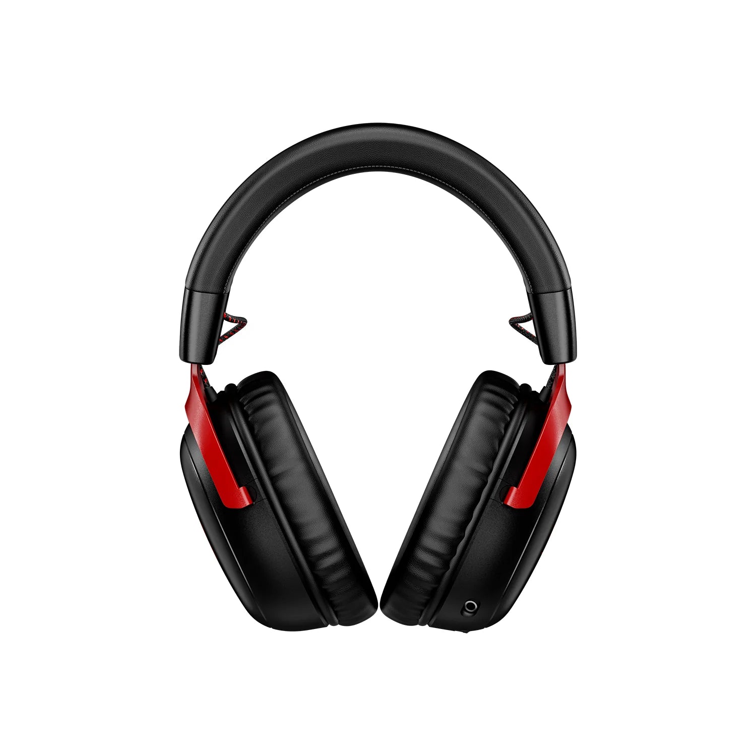 Black and red gaming headset on a white background