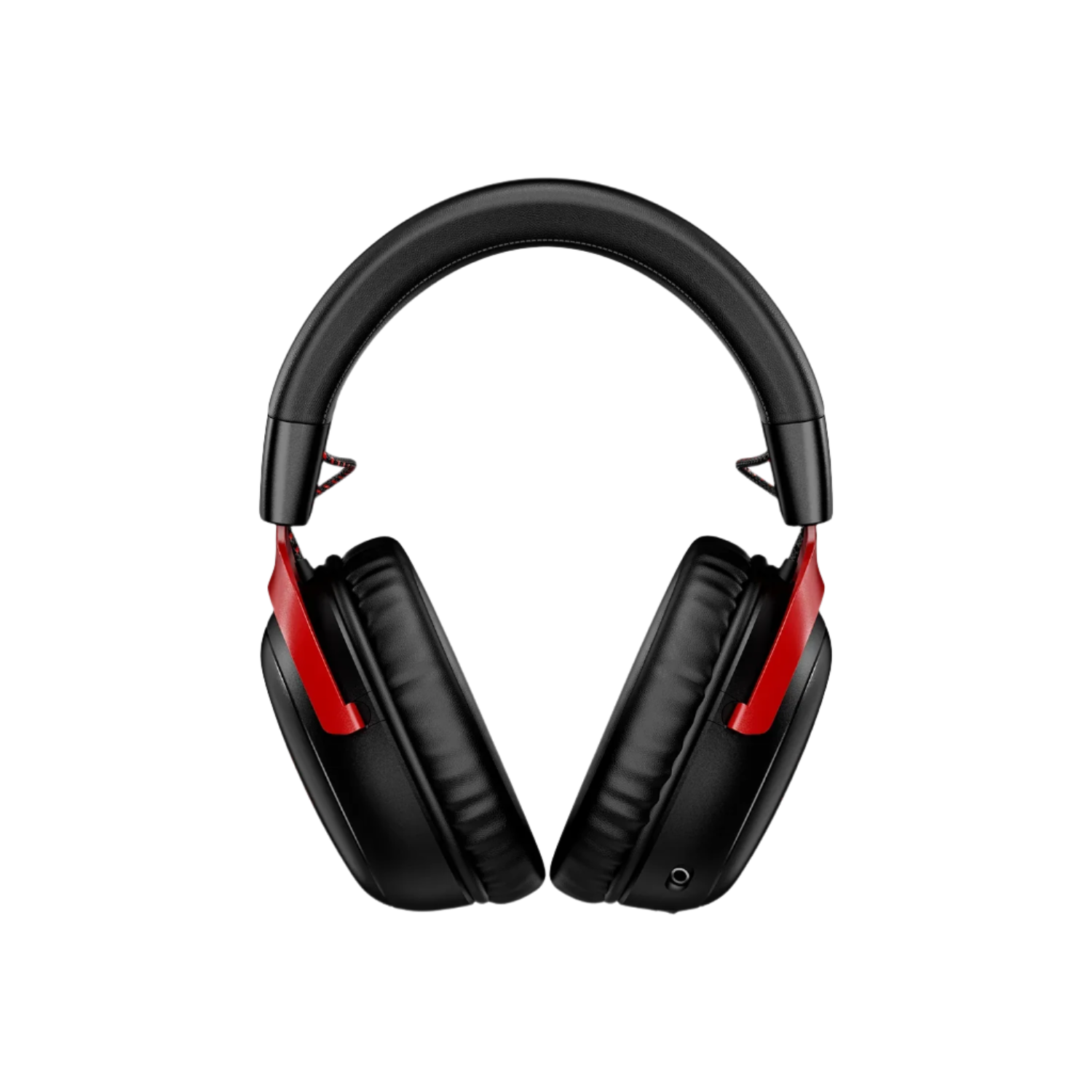 Black and red gaming headset on a white background