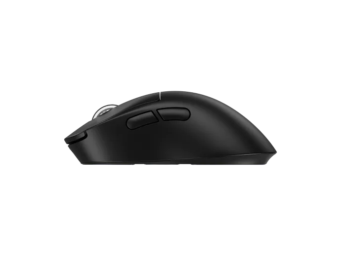Black computer mouse on a white background